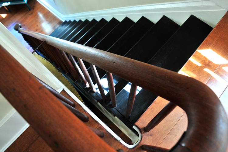 Historic Home Stair Railing Woodwork Detail