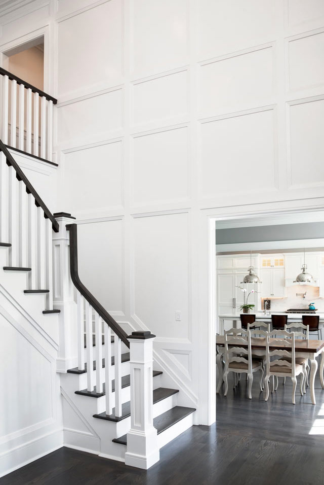 Long Island Interior Design Contemporary White Coastal stair Entryway