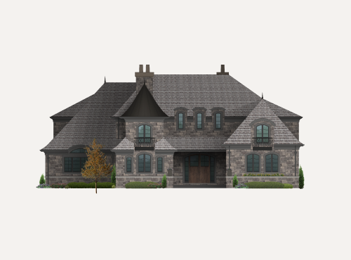 Dark Brick Tudor Home Design Long Island